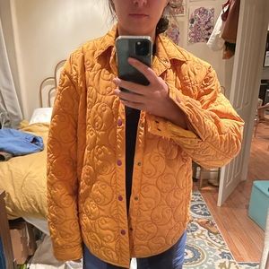 Urban outfitters yellow puffer jacket